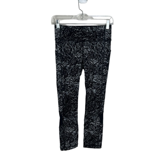 Lululemon Pace Rival Crop 22” Leggings Achromatize Ice Grey Black - Picture 1 of 5